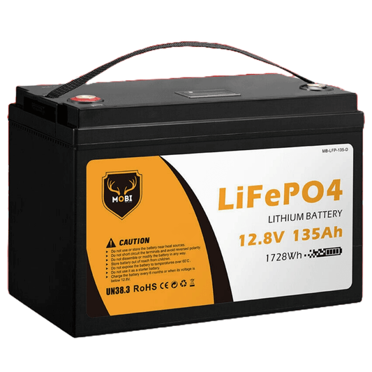 MOBI 12V 135AH Lithium LiFePO4 Deep Cycle Battery Camping RV