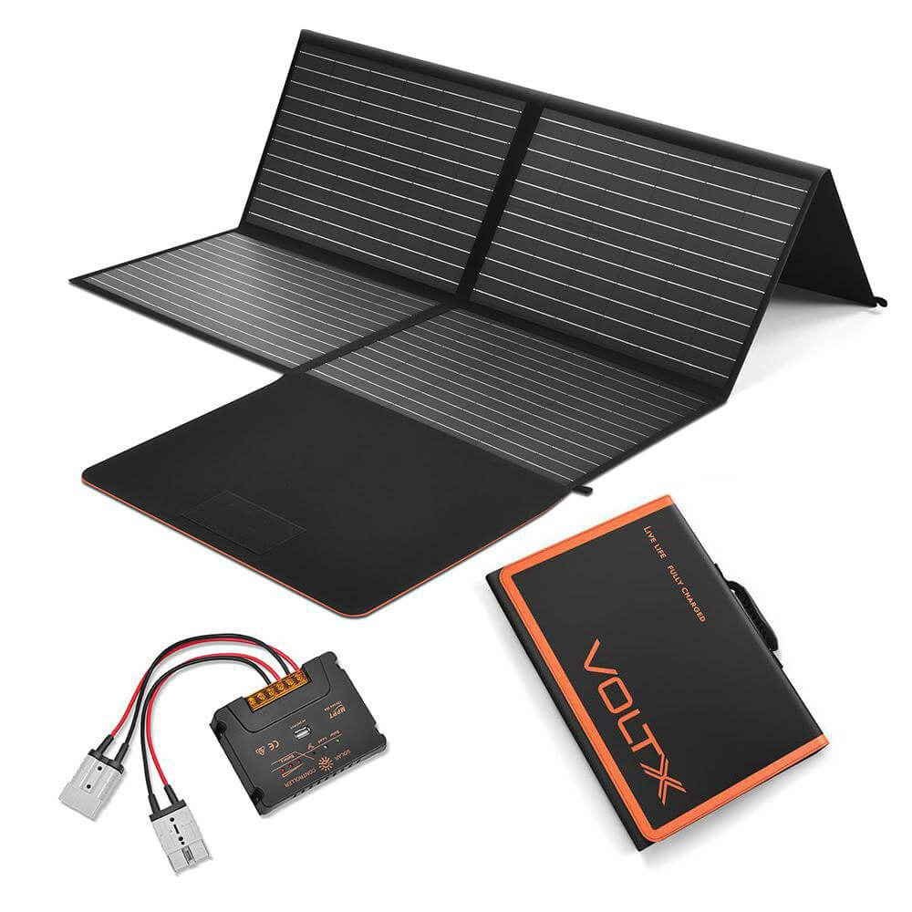 VoltX 12V 200W Mono Solar Blanket Folding Solar Panel Kit Portable Camping MPPT Solar Regulator