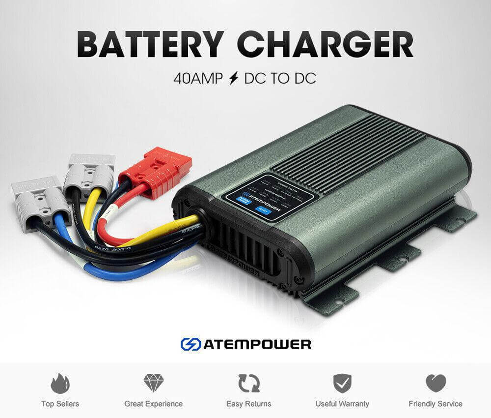  Atem Power 12V 40A DC to DC Battery Charger MPPT Dual Battery Lithium LifePO4 AGM