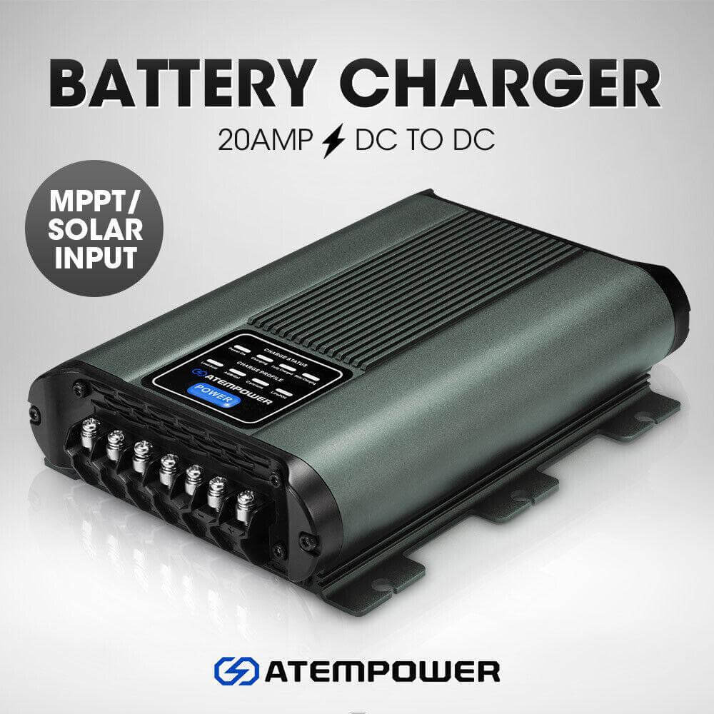 Atem Power 12V 20A DC to DC Battery Charger MPPT Dual Battery System Kit Isolator