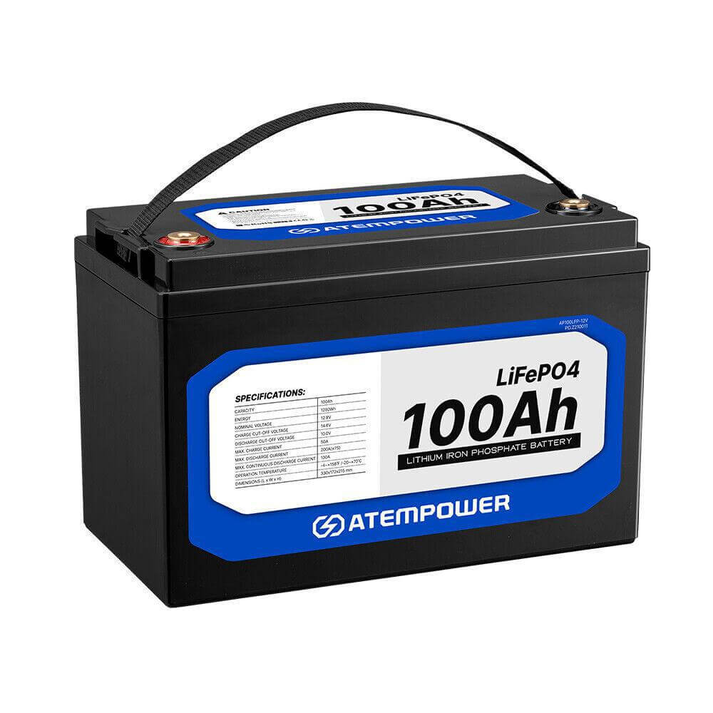 Atem Power 100AH 12V LiFePO4 Lithium Iron Phosphate Battery Replace AGM Battery RV