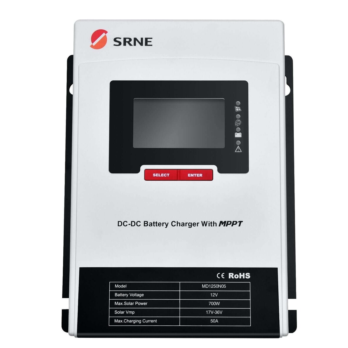 50A 12V SRNE DC/DC Solar Charging Controller Regulator MPPT Dual Battery USB RV