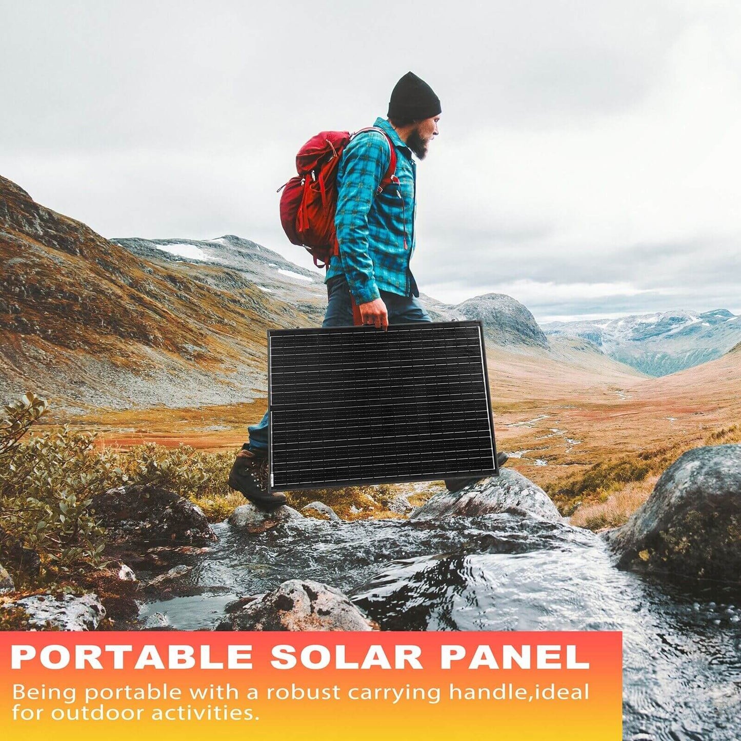 350W 12V Mono Shingled Folding Camping Solar Panel With Regulator
