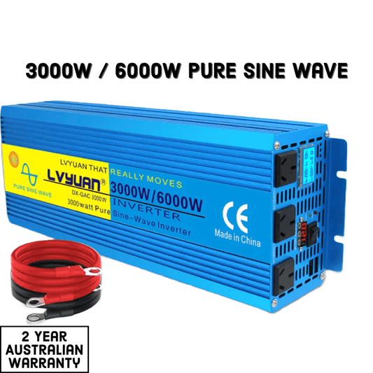 3000W 6000W Pure Sine Wave Power Inverter DC 12V to AC 240V