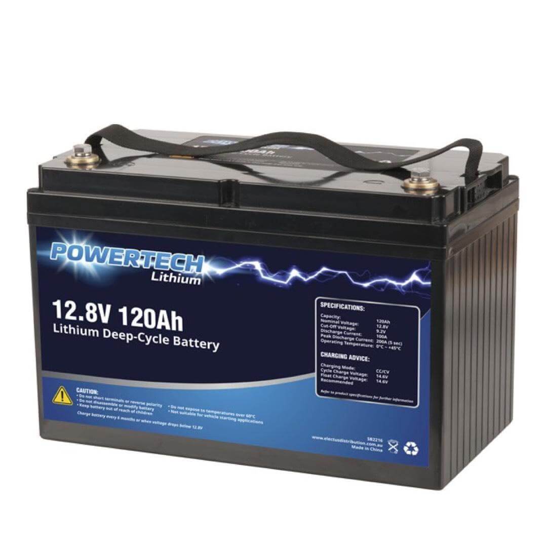 POWERTECH 12.8V 120Ah Lithium Deep Cycle Battery
