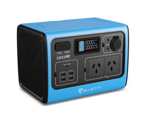 Bluetti EB55 Portable Power Station 700W/537Wh LiFePO4 Battery Backup - Blue