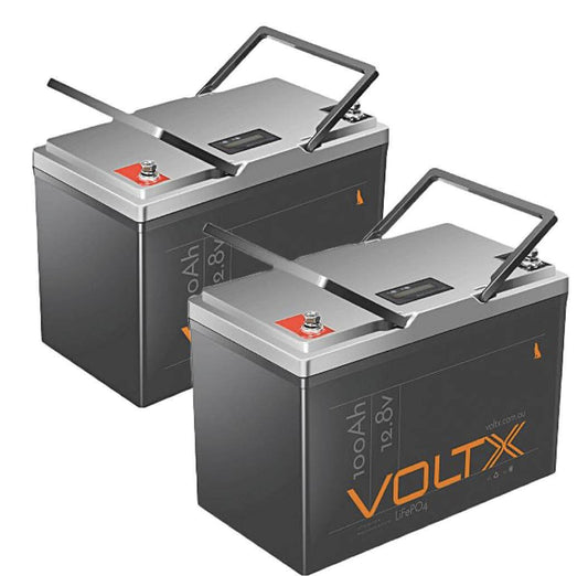 2 x VOLTX 12V 100AH LITHIUM ION LIFEPO4 BATTERY ULTRA PREMIUM PLUS WITH UPGRADED BMS