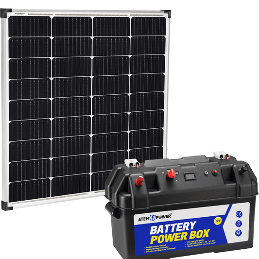 ATEM Power, Battery Box & 200W, 12V StarPower Mono-SI Solar Panel (Combo)