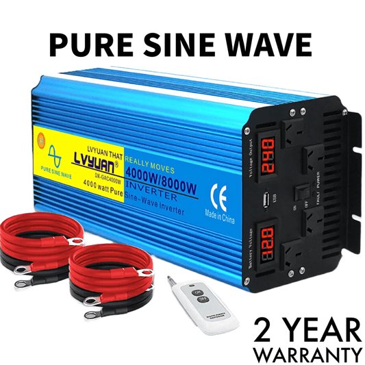 4000W 8000W Pure Sine Wave DC 12V To AC 240V Power Inverter