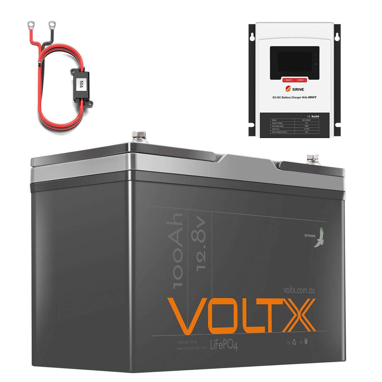 VoltX 12V 100Ah LiFePO4 30A MPPT Solar Charge Controller Charg Kit Rechargeable