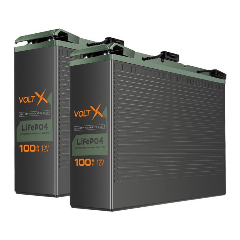 2x VoltX 12V 100Ah Slimline LiFePO4 Lithium Iron Phosphate Battery