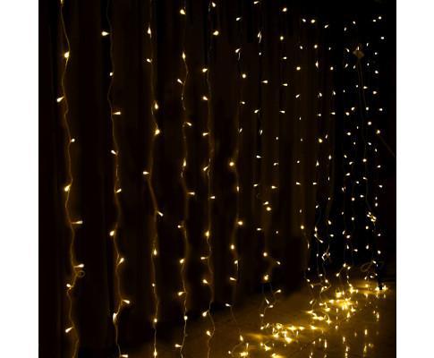 Jingle Jollys 6X3M Christmas Curtain Lights 600LED Warm White