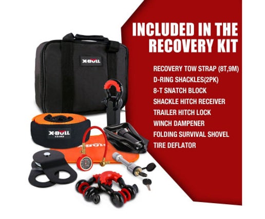 X-BULL Winch Recovery Kit 13PCS Recovery tracks /Snatch Strap Off Road 4X4