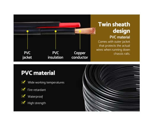 3MM 12V 100M 2 Sheath Twin Core Wire Electrical Solar Automotive Cable