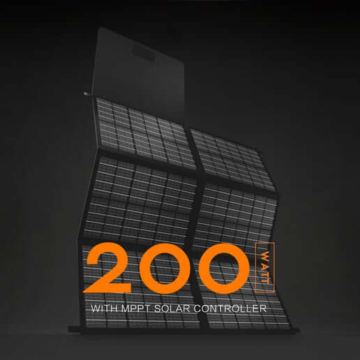VoltX 12V 200W Mono Folding Solar Blanket + VoltX 12V 100Ah Lithium Battery & Glacio 40L Portable Fridge Freezer