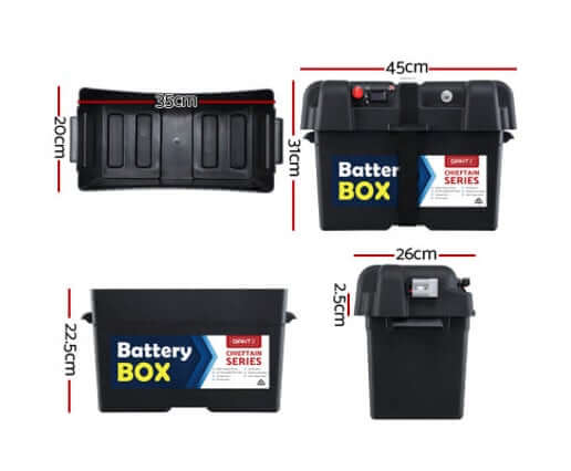 GIANTZ Battery Box 12V Camping Portable Deep Cycle AGM Universal Large USB Cig
