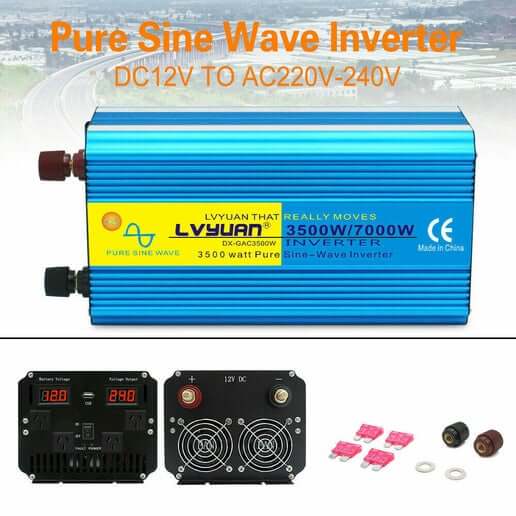 3500W 7000W Pure Sine Wave Power Inverter DC 12V to AC 240V