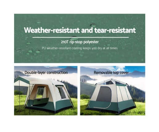 Weisshorn Instant Up Camping Tent 4 Person Pop up Tents Family Hiking Dome Camp