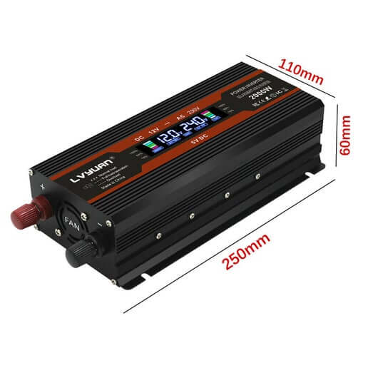 1000W 2000W Power Inverter 12V to 240V With LCD Display