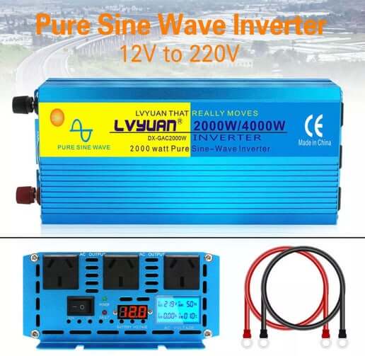 2000/4000W Pure Sine Wave Inverter DC 12V to AC 240V with LCD Display