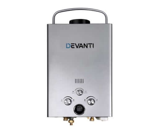Devanti Outdoor Gas Hot Water Heater Portable Camping Shower 12V Pump Grey