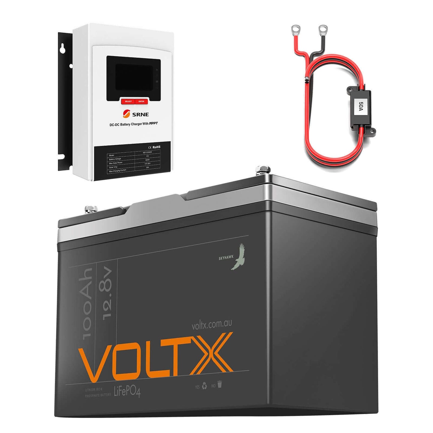 VoltX 12V 100Ah LiFePO4 30A MPPT Solar Charge Controller Charg Kit Rechargeable